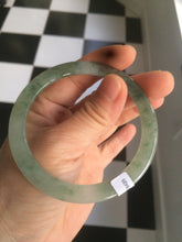 Load image into Gallery viewer, 55.5mm certified Type A 100% Natural icy green super thin Jadeite bangle R56-8420
