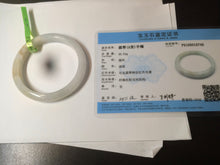 Load image into Gallery viewer, 57mm certificated type A 100% Natural light green yellow Jadeite Jade bangle AD84-5745
