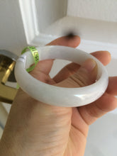Load image into Gallery viewer, 55.7mm certified Type A 100% Natural white/yellow Jadeite Jade bangle E57-7572