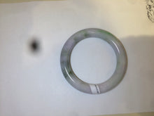 Load image into Gallery viewer, 56mm 100% natural certified sunny green/white/purple round cut jadeite jade bangle R54-4815
