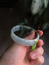 Load image into Gallery viewer, 52.4mm certified Type A 100% Natural light green/white thin Jadeite Jade bangle Y101-7332
