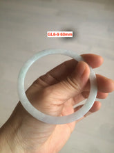 Load image into Gallery viewer, 58-60mm Type A 100% Natural icy light green/white/purple flat thin style Jadeite bangle group GL6