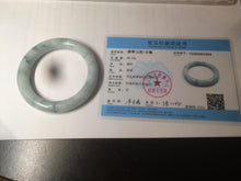 Load image into Gallery viewer, 56.5mm Certified 100% natural Type A light green/yellow with green flying flowers round cut jadeite jade bangle AS65-1634