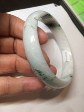 Load image into Gallery viewer, 61.3mm Certified Type A 100% Natural sunny green/white/light purple jadeite Jade bangle S45-7278