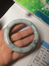 Load image into Gallery viewer, 56.5mm Certified 100% natural Type A light green/yellow with green flying flowers round cut jadeite jade bangle AS65-1634