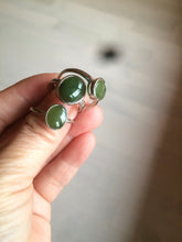 Load image into Gallery viewer, 100% Natural dark green nephrite (碧玉) Jade ring HT66 (adjustable size)