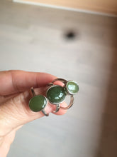 Load image into Gallery viewer, 100% Natural dark green nephrite (碧玉) Jade ring HT66 (adjustable size)