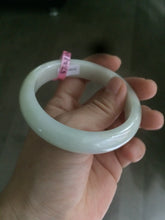 Load image into Gallery viewer, 57.2mm certified Type A 100% Natural light green/white Jadeite Jade bangle AB21-6215