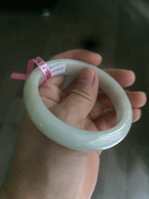 Load image into Gallery viewer, 57.2mm certified Type A 100% Natural light green/white Jadeite Jade bangle AB21-6215