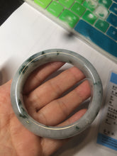 Load image into Gallery viewer, 56.7mm certified 100% natural type A icy watery green flying flowers jadeite jade bangle AS66-1633