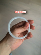 Load image into Gallery viewer, 58-60mm Type A 100% Natural icy light green/white/purple flat thin style Jadeite bangle group GL6