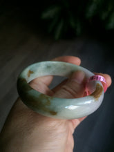 Load image into Gallery viewer, 53.6mm 100% natural Type A green/brown/purple jadeite jade bangle L62