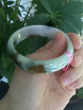Load image into Gallery viewer, 53.6mm 100% natural Type A green/brown/purple jadeite jade bangle L62