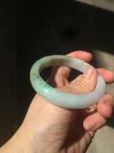 Load image into Gallery viewer, 56.5mm certified 100% natural Type A sunny green/white jadeite jade bangle A80-0458