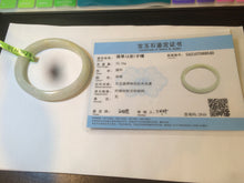 Load image into Gallery viewer, 51.5mm certified 100% natural Type A green/yellow oval jadeite jade bangle e68-8540
