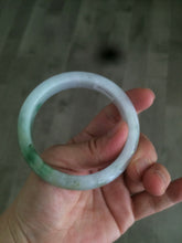 Load image into Gallery viewer, 56.5mm certified 100% natural Type A sunny green/white jadeite jade bangle A80-0458
