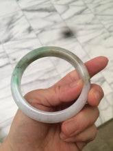Load image into Gallery viewer, 56.5mm certified 100% natural Type A sunny green/white jadeite jade bangle A80-0458