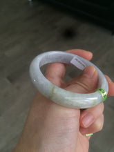Load image into Gallery viewer, 54.3mm certifed 100% natural certified watery light green/white jadeite jade bangle Q88-7697