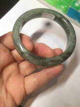 Load image into Gallery viewer, 54.9mm certified Type A 100% Natural dark green/black jadeite jade bangle N102-9772