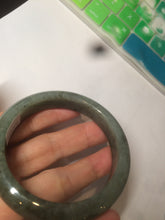Load image into Gallery viewer, 54.9mm certified Type A 100% Natural dark green/black jadeite jade bangle N102-9772