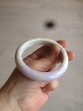 Load image into Gallery viewer, 56.6mm Certified Type A 100% Natural Sage Green/Thistle purple/cream beige Jadeite Jade bangle X107-0542