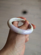 Load image into Gallery viewer, 56.6mm Certified Type A 100% Natural Sage Green/Thistle purple/cream beige Jadeite Jade bangle X107-0542