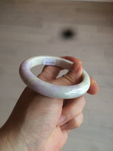 Load image into Gallery viewer, 56.6mm Certified Type A 100% Natural Sage Green/Thistle purple/cream beige Jadeite Jade bangle X107-0542