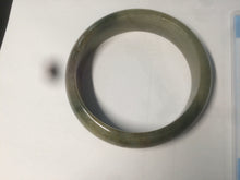 Load image into Gallery viewer, 54.5mm Certified type A 100% Natural dark green/brown/black Jadeite bangle N106-3780