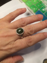 Load image into Gallery viewer, 100% Natural dark green nephrite (碧玉) Jade ring HT66 (adjustable size)