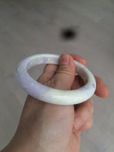 Load image into Gallery viewer, 56.6mm Certified Type A 100% Natural Sage Green/Thistle purple/cream beige Jadeite Jade bangle X107-0542