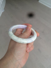 Load image into Gallery viewer, 56.6mm Certified Type A 100% Natural Sage Green/Thistle purple/cream beige Jadeite Jade bangle X107-0542
