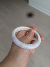 Load image into Gallery viewer, 56.6mm Certified Type A 100% Natural Sage Green/Thistle purple/cream beige Jadeite Jade bangle X107-0542
