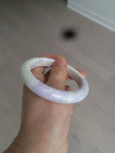 Load image into Gallery viewer, 56.6mm Certified Type A 100% Natural Sage Green/Thistle purple/cream beige Jadeite Jade bangle X107-0542