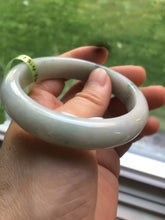 Load image into Gallery viewer, 54.9mm certified type A 100% Natural white/green jadeite jade bangle B74-1109