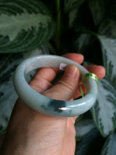 Load image into Gallery viewer, 54.9mm certified type A 100% Natural white/green jadeite jade bangle B74-1109
