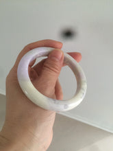 Load image into Gallery viewer, 56.6mm Certified Type A 100% Natural Sage Green/Thistle purple/cream beige Jadeite Jade bangle X107-0542