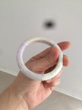 Load image into Gallery viewer, 56.6mm Certified Type A 100% Natural Sage Green/Thistle purple/cream beige Jadeite Jade bangle X107-0542