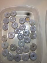 Load image into Gallery viewer, 24-25mm Type A 100% Natural light green/white Jadeite Jade Safety Guardian Button donut Pendant group AJ52 (Add-on items)