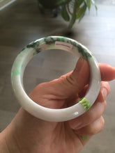 Load image into Gallery viewer, 55.6mm 100% natural Type A sunny green/white/purple jadeite jade bangle L116-4934