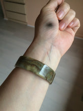 Load image into Gallery viewer, 52mm certified Type A 100% Natural sugar brown/red/green/white oil painting style square Jadeite Jade bangle D3-2745