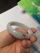 Load image into Gallery viewer, 52mm Certified 100% natural Type A light green/purple oval jadeite jade bangle N109-2828