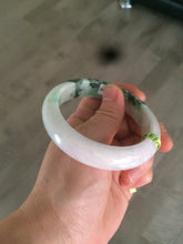 Load image into Gallery viewer, 55.6mm 100% natural Type A sunny green/white/purple jadeite jade bangle L116-4934