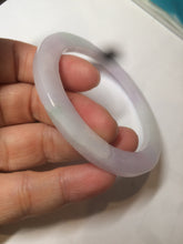 Load image into Gallery viewer, 51.5mm certified Type A 100% Natural sunny green/purple flat style Jadeite jade bangle N109