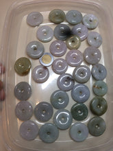 Load image into Gallery viewer, 24-25mm Type A 100% Natural light green/white/purple/red Jadeite Jade Safety Guardian Button donut Pendant group AK39 (Add-on items)