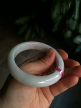 Load image into Gallery viewer, 56.8mm certified type A 100% Natural white/light green jadeite jade bangle B75-9276