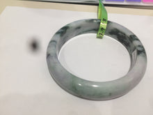 Load image into Gallery viewer, 56.8mm certificated Type A 100% Natural white/green/purple Jadeite Jade bangle E47-6211