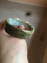 Load image into Gallery viewer, 52mm certified Type A 100% Natural sugar brown/red/green/white oil painting style square Jadeite Jade bangle D3-2745