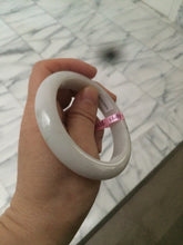 Load image into Gallery viewer, 56.8mm certified type A 100% Natural white/light green jadeite jade bangle B75-9276