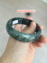 Load image into Gallery viewer, 52-60mm certified Type A 100% Natural green gray black Jadeite Jade bangle GC24 (add on item)
