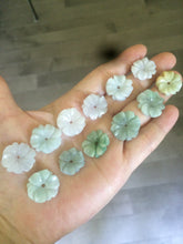 Load image into Gallery viewer, Type A 100Natural light green/purple/white jadeite Jade flower Pendant necklace WP-5